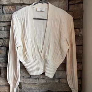 Aritzia Wilfred Plunge Cream Sweater